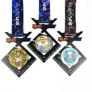 Anpassad maraton Half Marathon Sport Medal grossist Runda formmedaljer