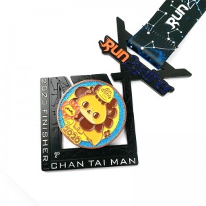 Gag grossistanpassad logotypdesign metalllegering som kör maraton sport hedersmedalj