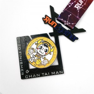 Gag grossistanpassad logotypdesign metalllegering som kör maraton sport hedersmedalj