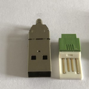Nickelpläterad USB-typ A-svansuttag 3-i-1 PC DIY-adapter.