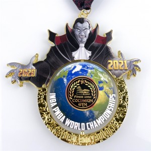 Untique mässing mjuk emaljfärgad metallkarta jigsaw kombination kör medaljer