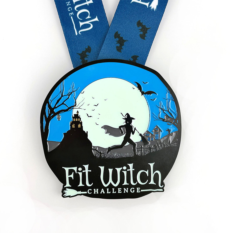 Rolig anpassad metallsportpris Halloween Hallowmas Run -medaljer