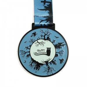 Rolig anpassad metallsportpris Halloween Hallowmas Run -medaljer