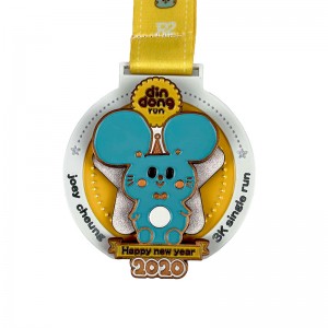 Zinklegering Die Casting Medal 18K Gold Plated Medallion Medal UV Print