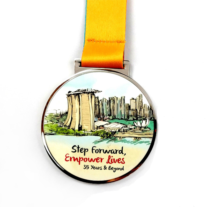 Zinklegering Die Casting Medal 18K Gold Plated Medallion Medal UV Print
