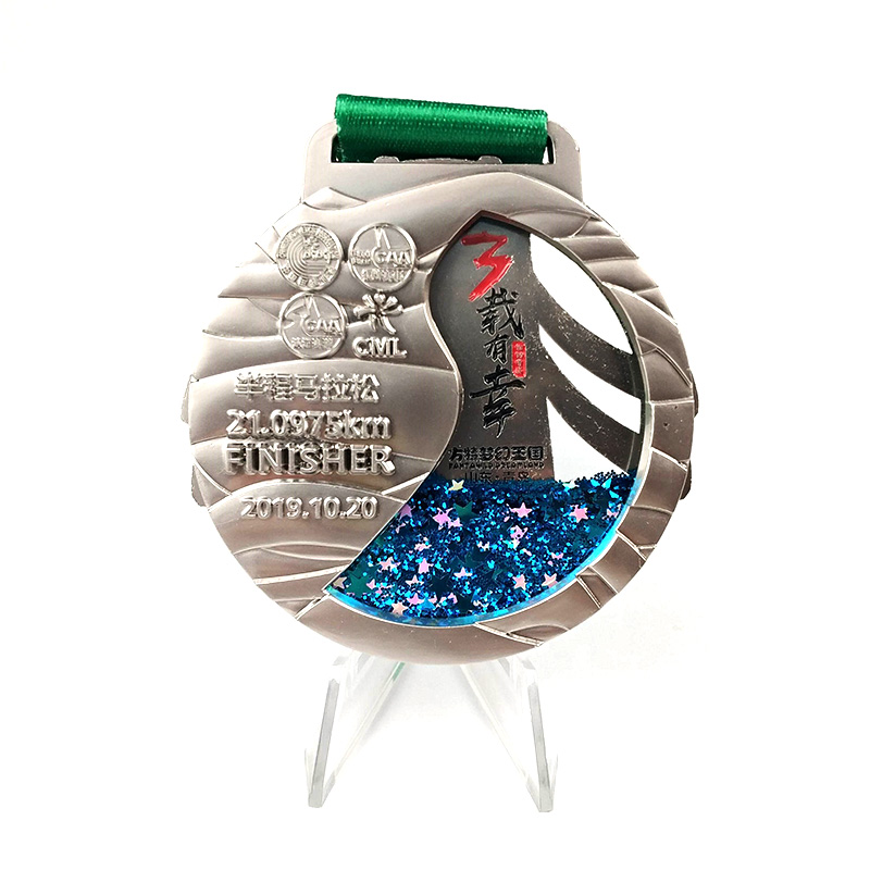Metallmedalj anpassad gör mina egna medaljhanddesignglasmedaljer