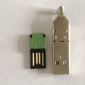 Ickel-pläterad USB-typ A-svansuttag 3-i-1 PC DIY-adapter