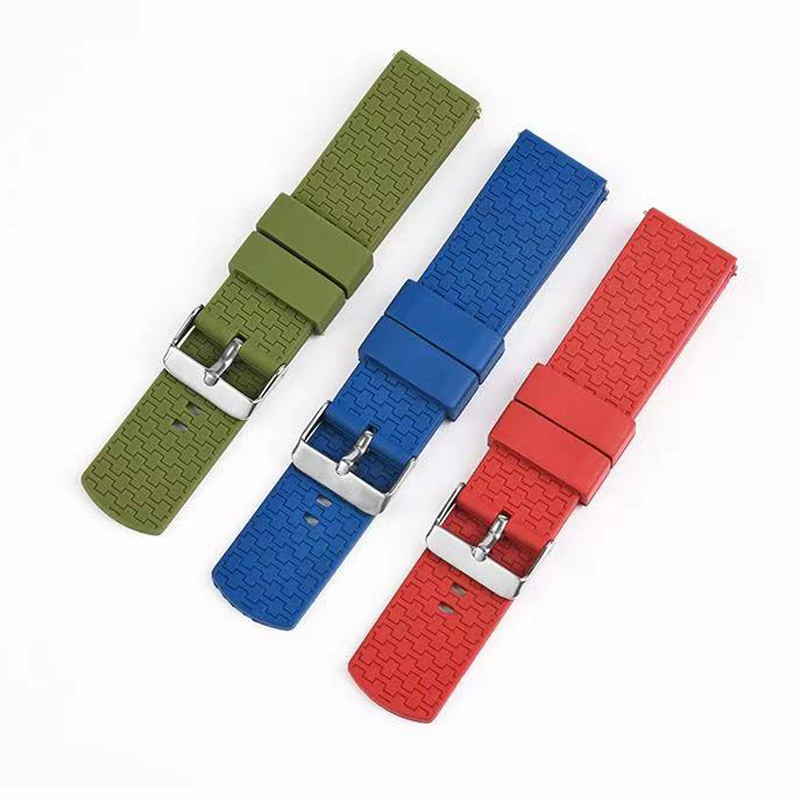 Multi Color Silicone Watch Fluororubber Armband Rems för timepieces