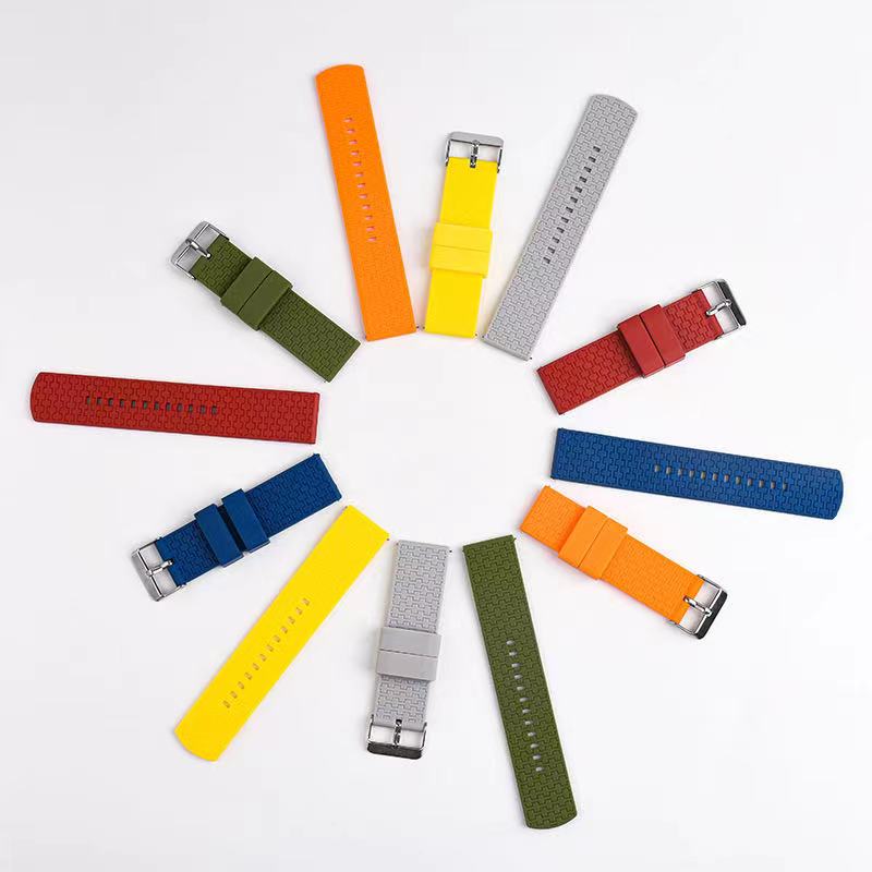 Multi Color Silicone Watch Fluororubber Armband Rems för timepieces