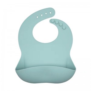 Baby Silicone Bib Baby\'s Solid Silicone Bib Water Pocket Waterproof and Dirt Proof Baby Bib