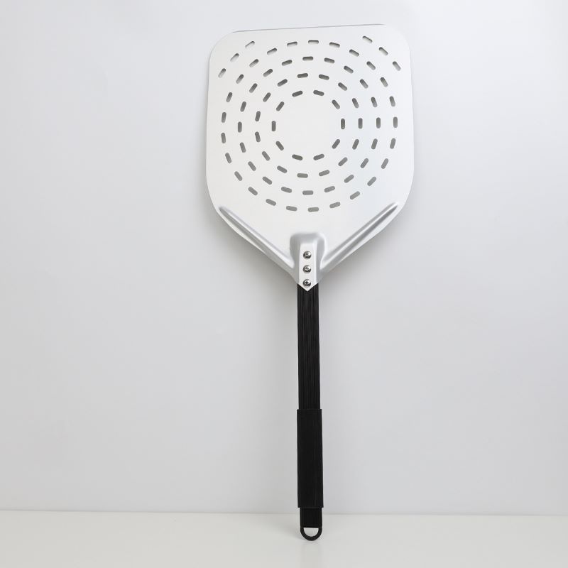 Avtagbart handtag Anodiserad 12inch/13inch/14inch perforerad aluminiumpizza peel pizza spade pizza spatula pizza paddel med fyra cirklar