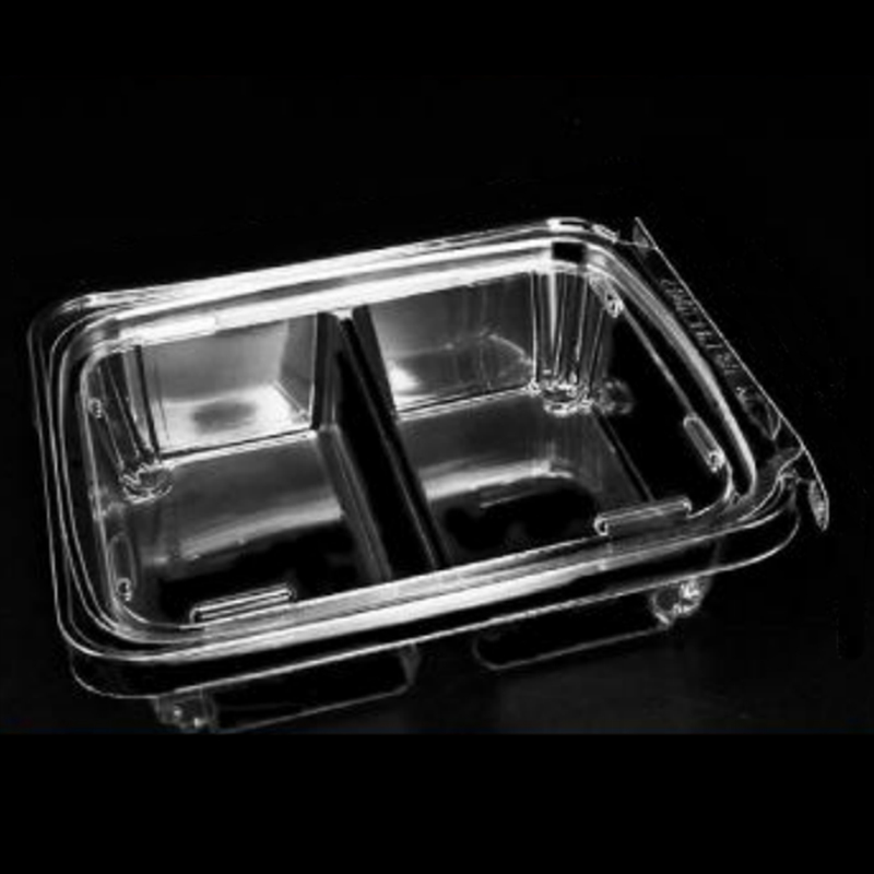 Två-compartment fruktlåda med lock -manipuleringsbeständig behållare 190*155*45 mm Hgf-003 (40) B2