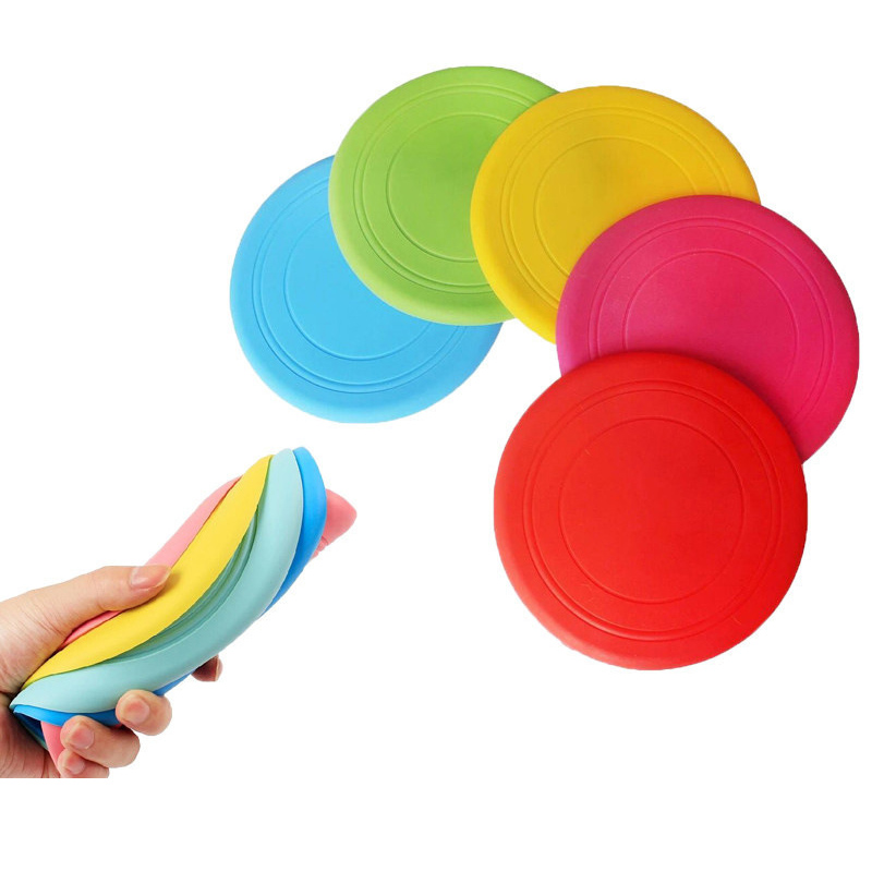 Dog Flying Disc Silicone Puppy Flyer Toy Soft Dog Floating Saucer oförstörbar reagera snabbare träning Interaktiva leksaker för små medelstora hundvalpar utomhussportleksaker