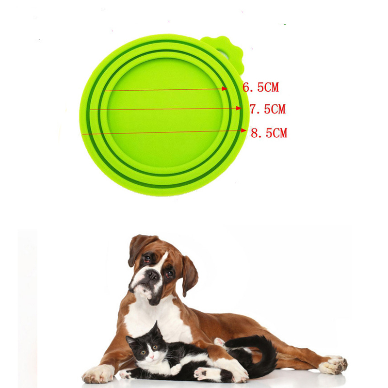 Silikonmatburklock, universal BPA -gratis silikonburklock för hund- och kattmat, husdjursmatbevarande täckning, en burk lock passar mest standardstorlek hund och kattmat