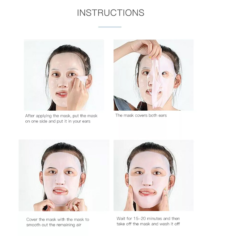 Återanvändbar silikonmaskmask täcker silikon hudmask återanvändbar fuktgivande ansiktssilikonmask anti-förångning mask ansiktsvårdsverktyg
