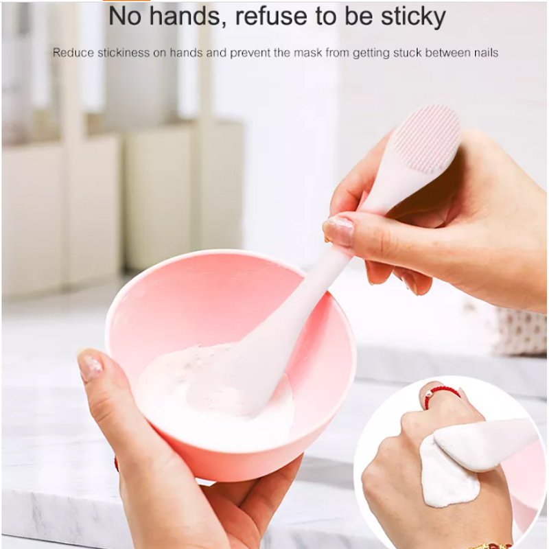 Silikonmasksapplikatormask Skincare Brush Ansiktsrengöringsborste Dual Ended Lotion Spatula Spoon för smink, foundation, grädde, lotion, fuktighetskräm, gel, exfoliator, lera mask