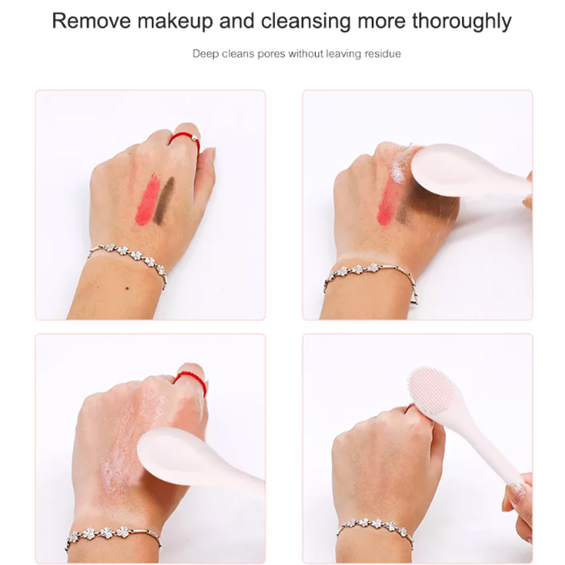 Silikonmasksapplikatormask Skincare Brush Ansiktsrengöringsborste Dual Ended Lotion Spatula Spoon för smink, foundation, grädde, lotion, fuktighetskräm, gel, exfoliator, lera mask