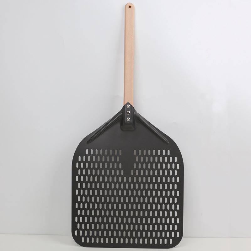 Avtagbar anodiserad 12 tum 14 tum perforerad aluminium pizza peel pizza spade pizza spatula pizza turner