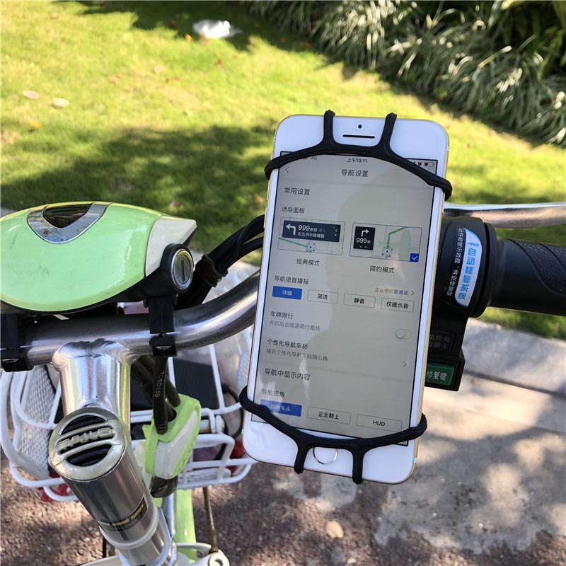 Cykeltelefonfäste, motorcykelstyrmontering, 360 ° roterande silikoncykeltelefonfäste, kompatibel med iPhone 13/12/11 pro max xs max xr x 8 7 6s plus se 2022 12 mini, samsung galaxy