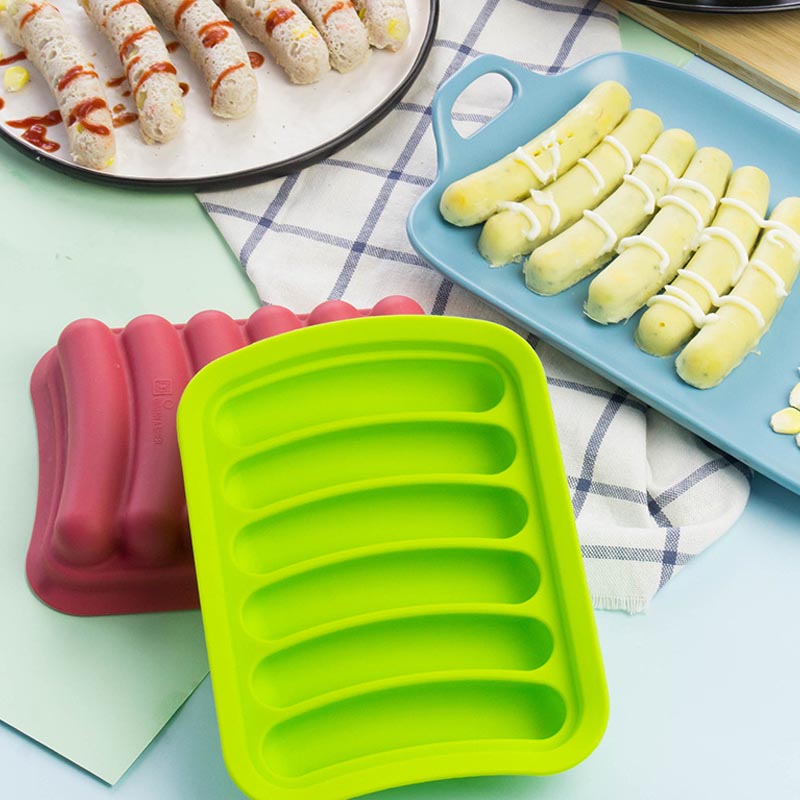 Nonstick silikonsalvformar för hemlagade korv, DIY -korv, BPA -fria, ugn och mikrovågsäker korvformar