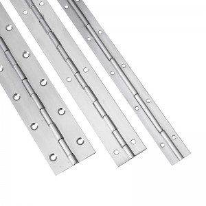 Anpassat långt gångjärn 201#304#tjocklek 1,2 mm rostfritt stål tjockt piano gångjärn kontinuerligt radskåp piano gångjärn