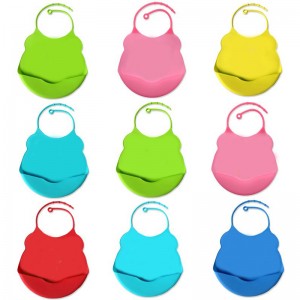 Baby Bibs, Silicone Children \\\\\\\\\\\\\\\\\\\\\\\\\'s Drool Bibbs Lätt att rengöra barn som matar snacks Falled Collection Bag, Soft Silicone Justerbar