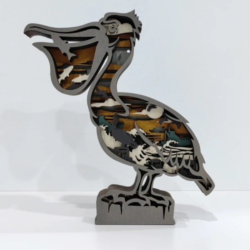 3D trä hantverk prydnader för fåglar