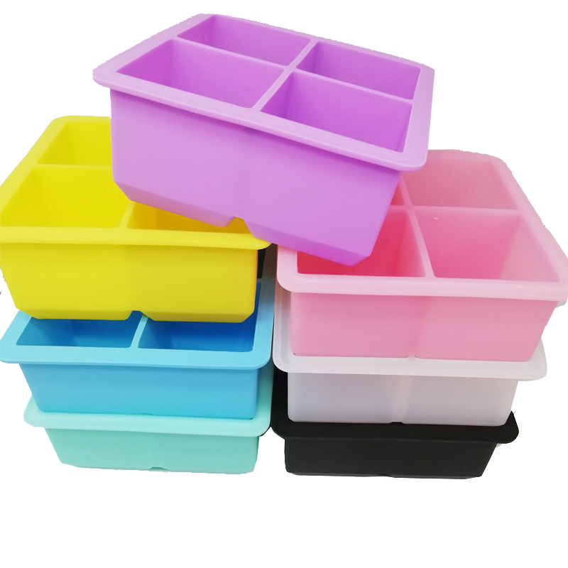 Silicone Ice Cube Tray Combo Round Hockey Ball Sphere Ice Cube Tray Mold (4st Round Ice Cube Black)