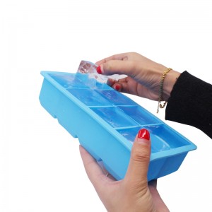 Easy Release Silicone and Flexible 8 stora isbitbrickor, råmaterialcertifierad, BPA -fri, långsam smältande kuber för whisky, cocktails och juice, lätt att rengöra