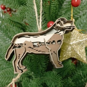 3D valp träartefaktdekoration