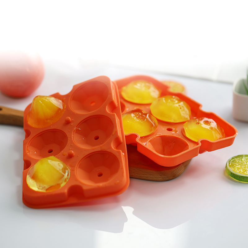 Diamond Ice Cube Forms återanvändbara silikon Flexibla 6-isfackstillverkare med lock för kylande whisky cocktails, Easy Release Stapelbara isfack med omslag