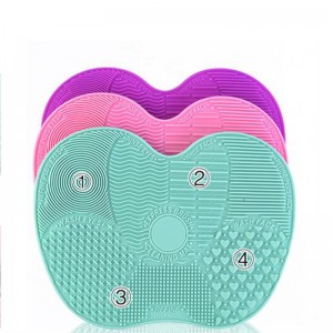 Silikon Makeup Borste Rengöring Kuddar, Apple Makeup Brush Cleaning Pads Makeup Brush Cleaning Pads Portable Washing Tools Cleaning Borst med sugkoppar