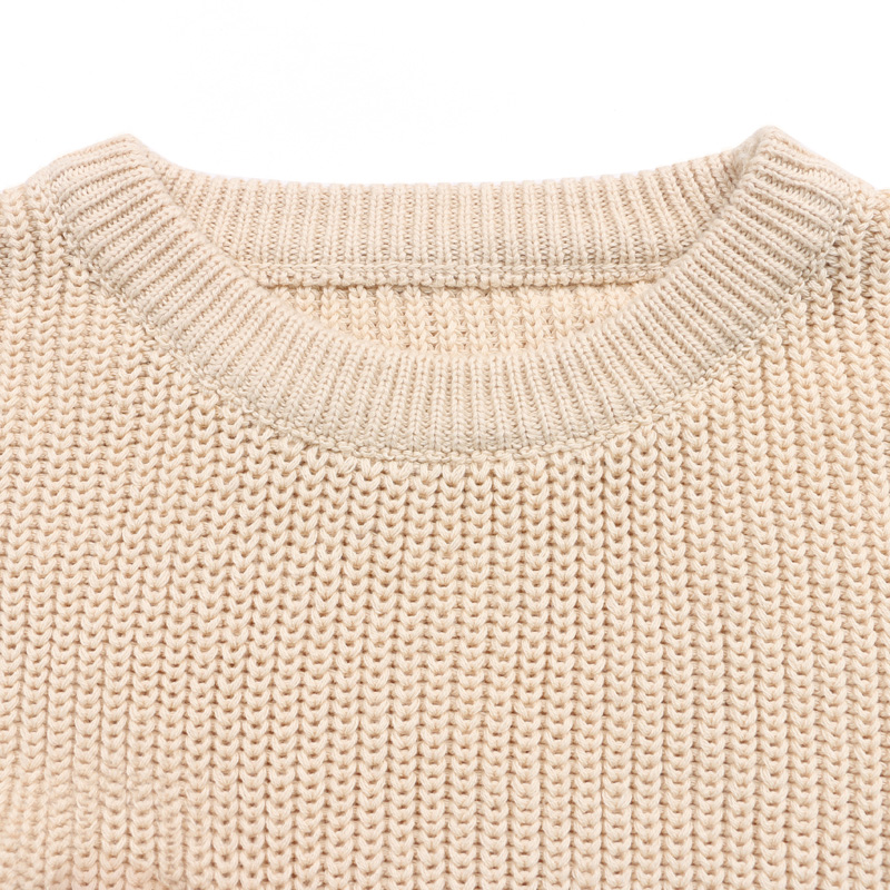 Boutique Högkvalitativ hösten Spring Baby Spädbarn Småbarn Pullover Knitkläder Kids Solid Color Sweater