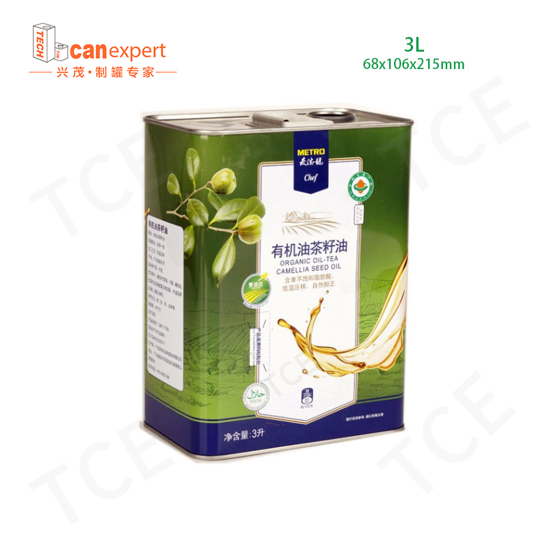 3L matkvalitet rektangulär extra jungfru olivolja tenn kan 2 liter/litre rektangel matoljeförpackning tenn kan