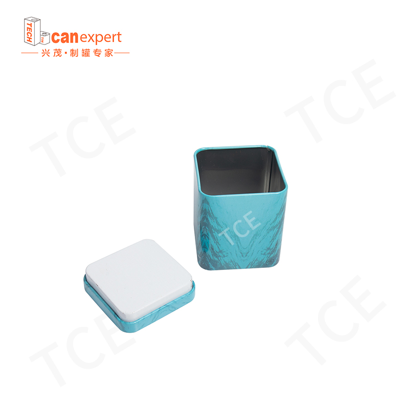 TCE-New Design Tin Presentlåda Förpackningsburkar 0,28 mm fyrkantiga hantverkspresentburk