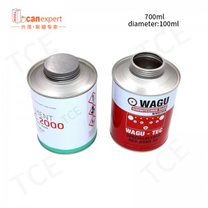 TCE- Hot Selling Round Chemical Lim Tin Can 0,25 mm metallfärgshink