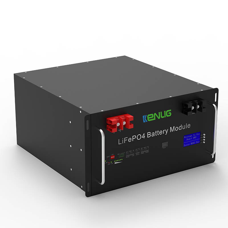 Rackmonterad 48V 100/150 200AH LIFEPO4 Hemmapparater Stackbara RS232/RS485/CAN Kommunikation Snabbladdning Litiumjonbatteri med LCD