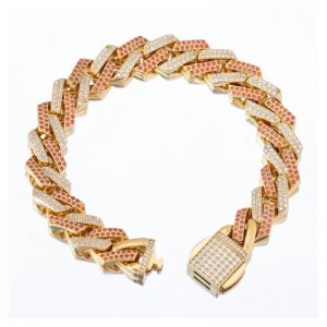 Zircon Personlig hiphop Kuba armband Crystal Super Flash Hundred Match