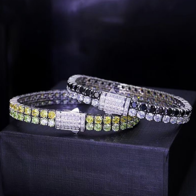 Diamond Diamond Rostfritt stål Non Tarnishing High Carbon Diamond Tennis Armband