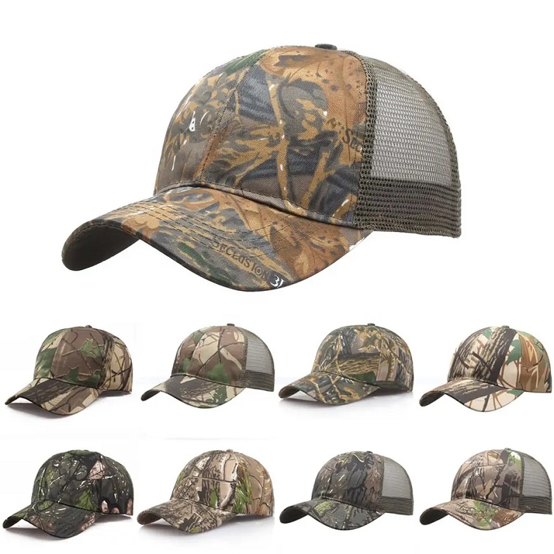 Unisex kamouflage hatt camo fiske baseball mössa solskyddsmedel snabb torkning tryckt jakt mössa