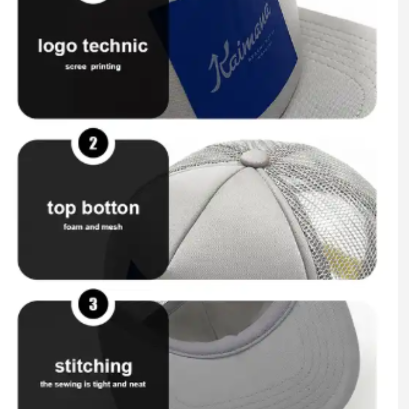 5 Panelanpassad 3D -broderi Tryckt tryck Logotyp Embroidered Embroider Foam Puff Print Trucker Hats Mesh Caps Hat Sport Cap