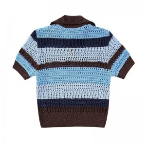 Kvinnor vår sommarmode jacquard mesh stickad tröja