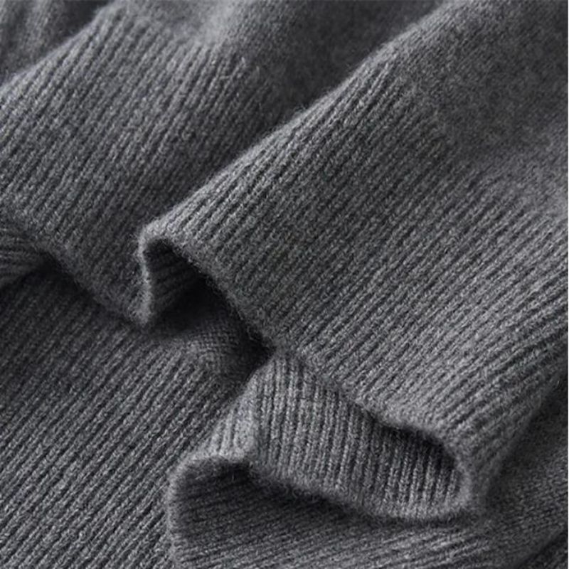 Ren kashmirtröja Men's Half Turtleneck Pullover Autumn Winter Thick Sweater Warm Knit Casual Men's tröja