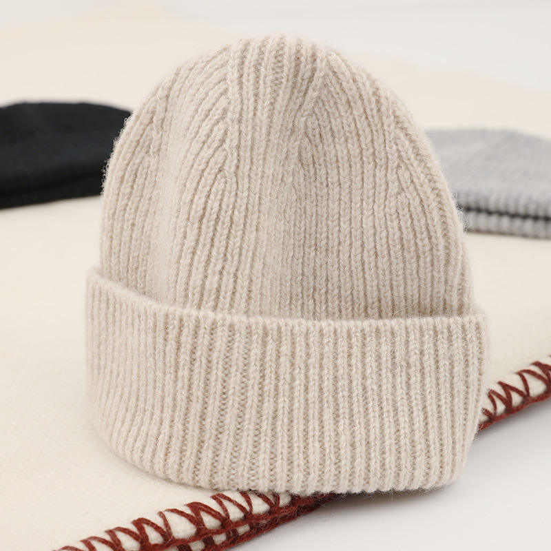 Utomhus unisex fast färg mode stickad kort manschett seglare skater beanie skalle beanie vinter hatt