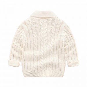 Autumn Winter spädbarn småbarn ribbade kläder barn avslappnad cardigan barn stickade tjej pojke baby tröjor