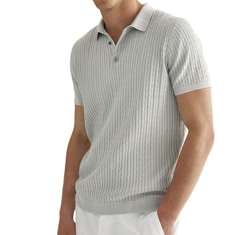 Anpassad superfina designer Summer Short Sleeve Knit Pullover Cotton Men \\ 's tröjor