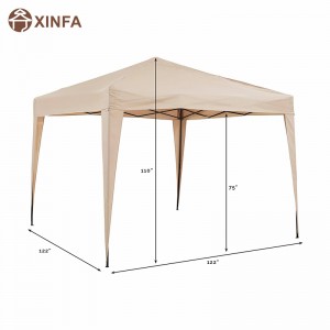 Crosley Furniture Hampton Collapsible Outdoor Gazebo, 10 \\\\ \'x 10 \\\\\' - Tan Tan