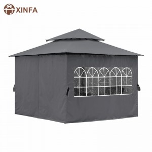 10\'x10 \'utomhus gazebo för uteplats med kyrkans sidoväggar, grå