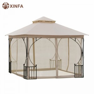 10 \\\\ \'x 10 \\\\\' Steel Outdoor Garden Gazebo Chopy mednätnätväggar och en tak som är motståndskraftig mot UV -strålar