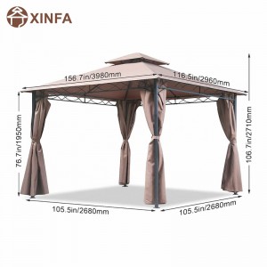 10 \\\\ \'x 13 \\\\\' Gazebo Block Sun Shade Canopy, vattentätt tält med gardiner Portable Foldbara Party Canopies